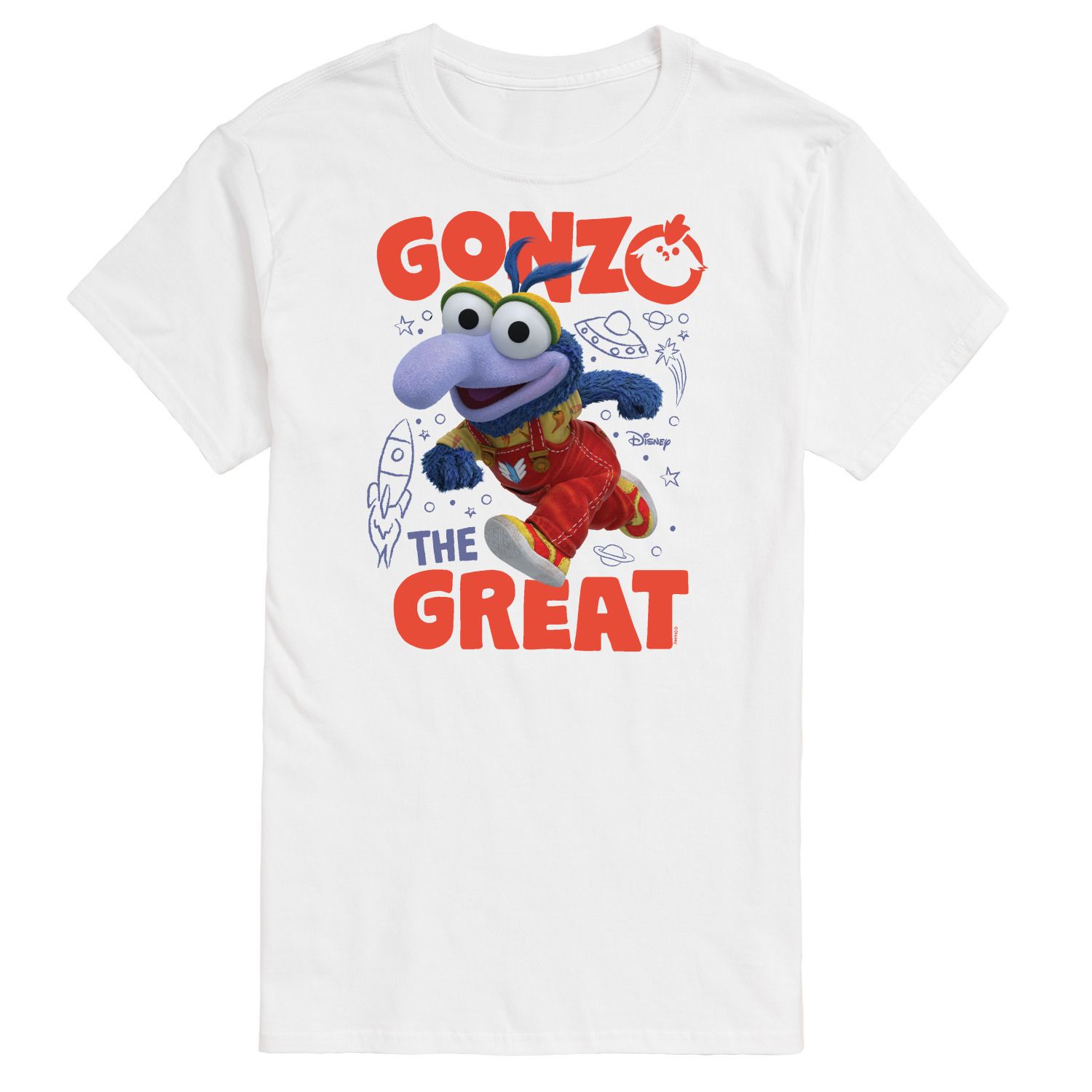 

Футболка's Muppet Babies Big & Tall Gonzo The Great с цветком Disney, белый