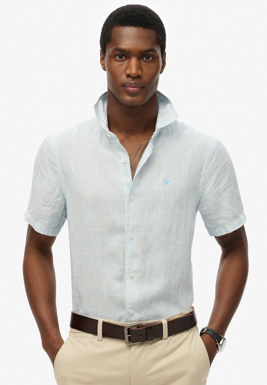 

Рубашка EMBROIDERED VACATION Superdry, светло-голубой