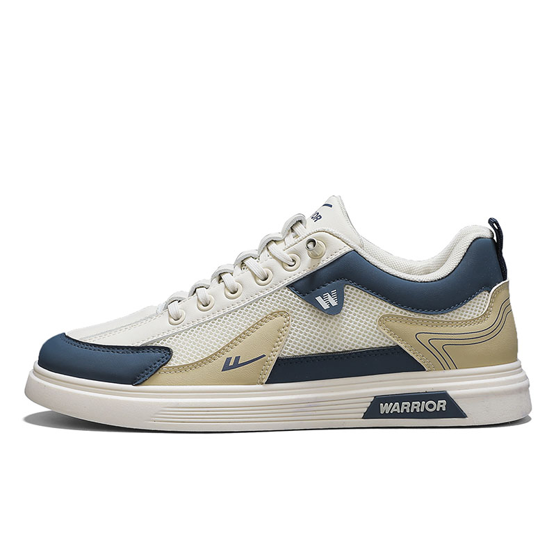 

WARRIOR Скользоустойчивые износостойкие дышащие мужские лоу-топы для скейтбординга бежевый тёмно-синий хаки, цвет Beige Dark Blue Khaki