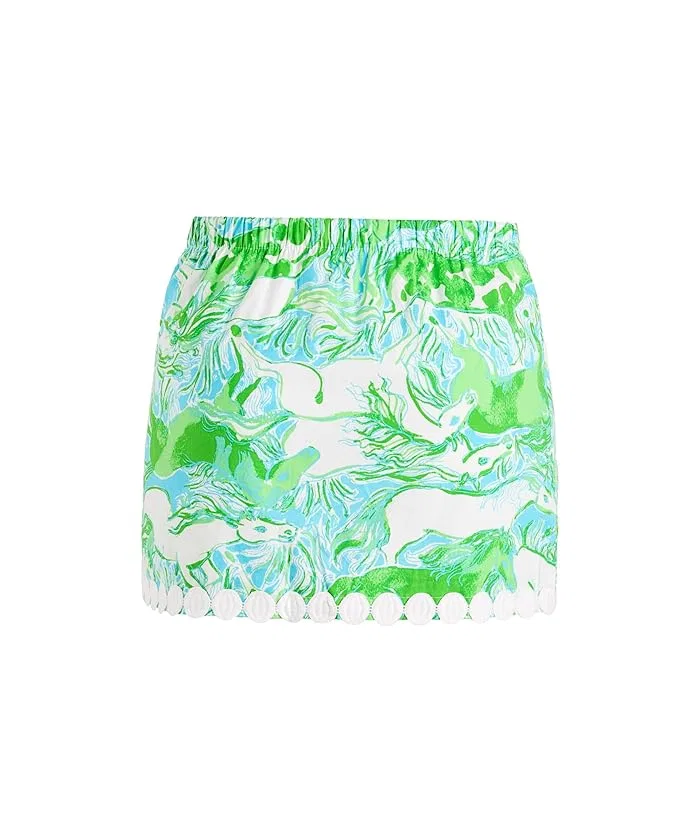 Юбка-шорты Mini Michelina Lilly Pulitzer Kids, Capri Blue Galloping Gals — фото 2