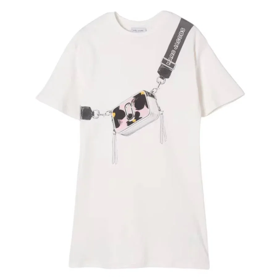 Хлопковое платье Little Marc Jacobs Daisy Snapshot, айвори