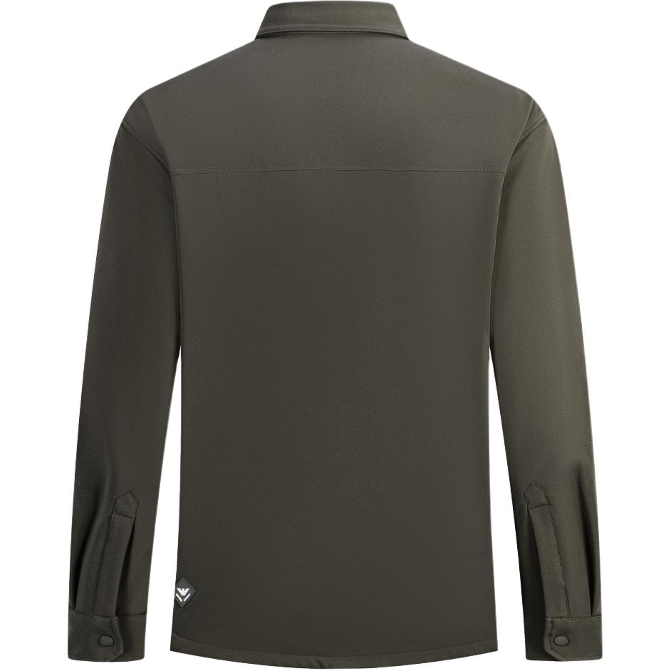 Мягкая нейлоновая удобная рубашка-куртка EMPORIO ARMANI, тёмный кофе — фото 3