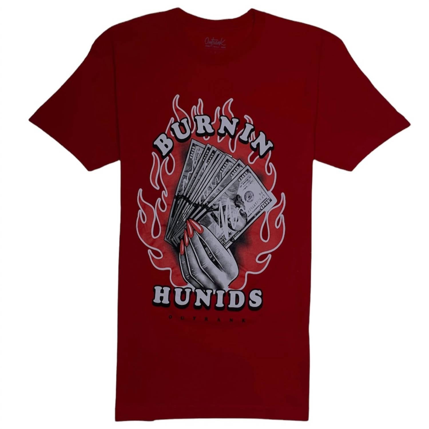 

Мужская футболка Burnin Hunids красного цвета OUTRANK