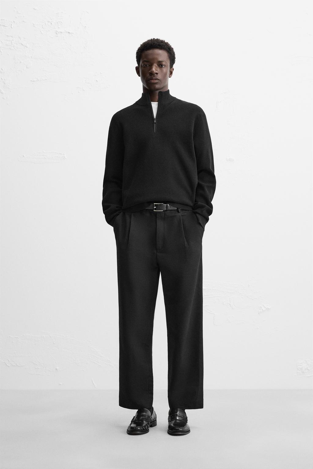 

Свитер с четвертью молнией ZARA, черный