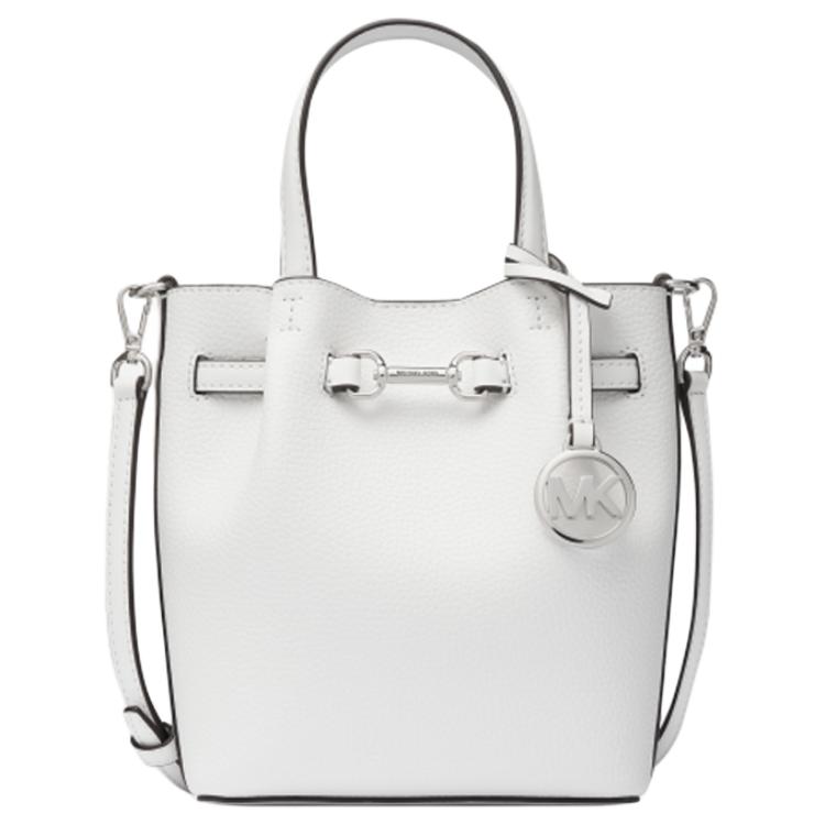 

MICHAEL KORS Сумка-ведро из сплит-кожи, маленькая женская сумка через плечо белого цвета