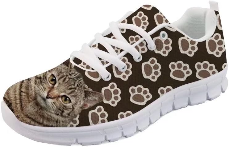 

Кроссовки Forchrinse Hawaiian Corgi Palm для бега для мужчин и женщин, мягкие спортивные, для тренажерного зала и джоггинга, Cat Paw Print