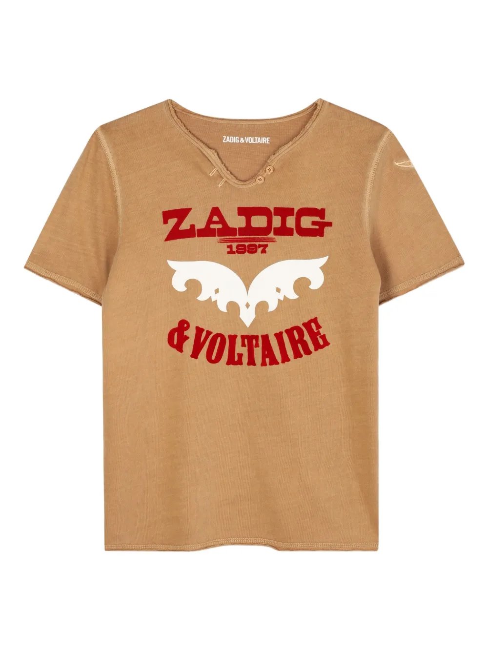 

Футболка с графичным принтом Zadig & Voltaire Kids, коричневый
