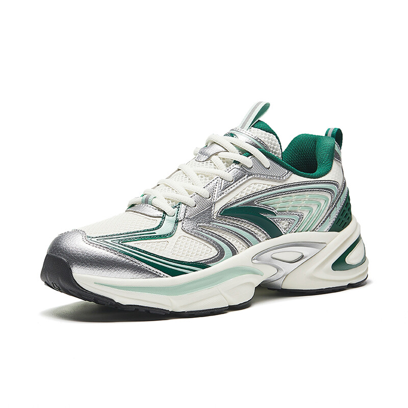 Кроссовки ANTA Life Collection Lifestyle Shoes Men Low-top Ivory White/Silver/Dark Green, слоновая кость/зеленый — фото 2