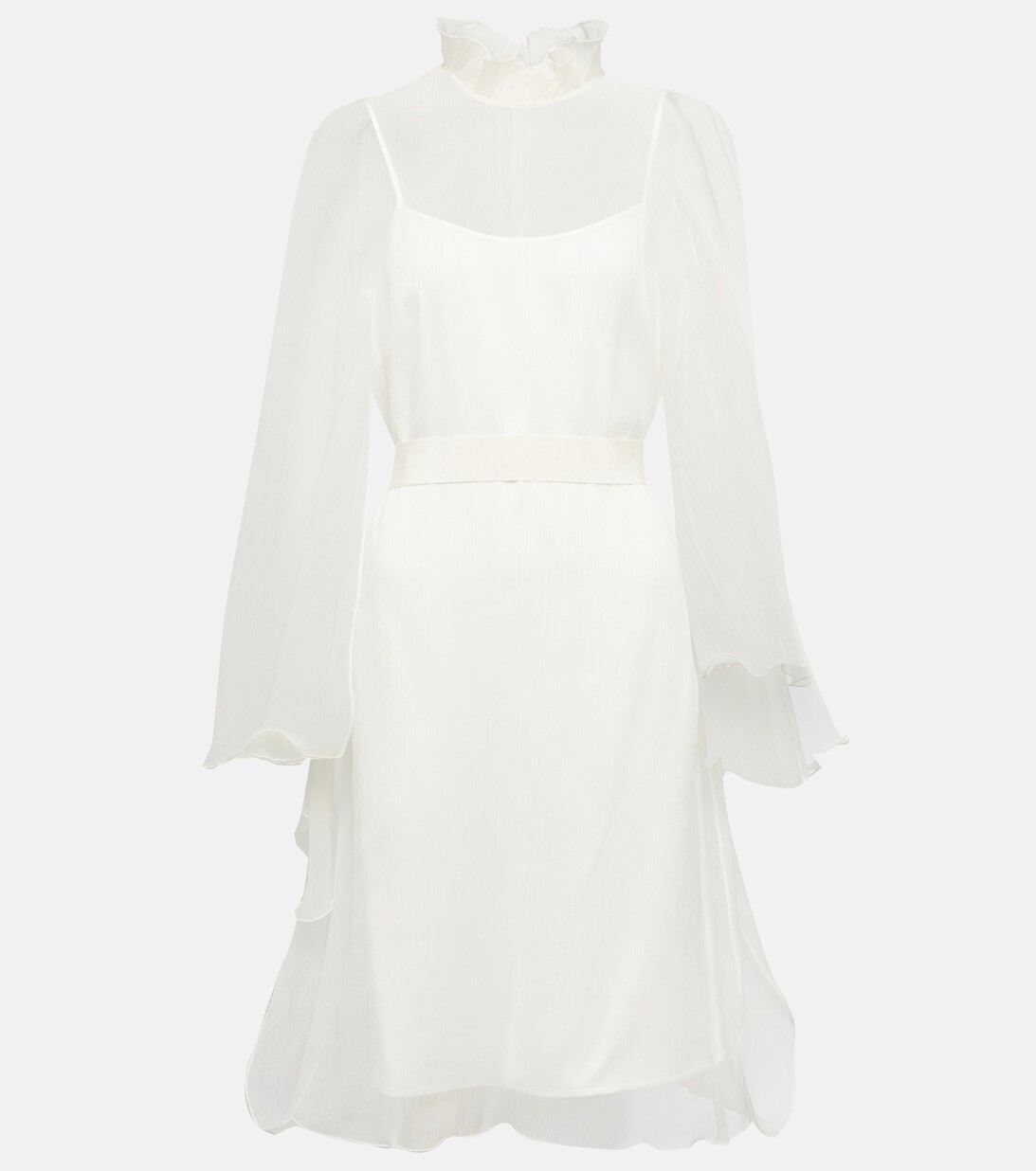 

Шелковое мини-платье Bridal Alma с оборками MAX MARA, белый
