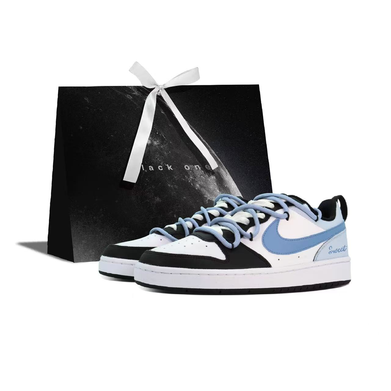 

Низкие детские кроссовки для скейтбординга Court Borough Midsummer Dream Retrieval для подростков Nike, белый/синий