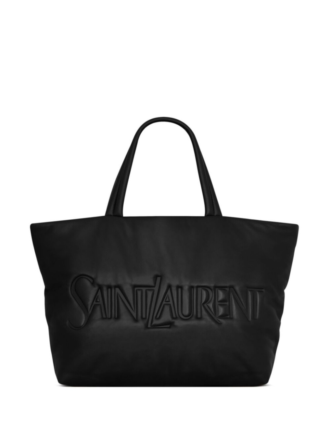 

Сумка-тоут Saint Laurent с тисненым логотипом, черный