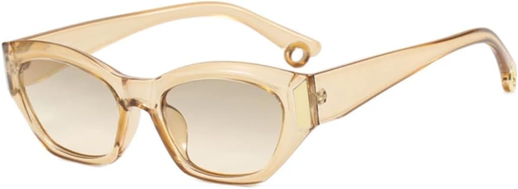 

Солнцезащитные очки с защитой UV400 | «Кошачий глаз», маленькая оправа, заклепки | для женщин и мужчин, для занятий спортом на открытом воздухе и вождения DSVIGF, Champagne Tea