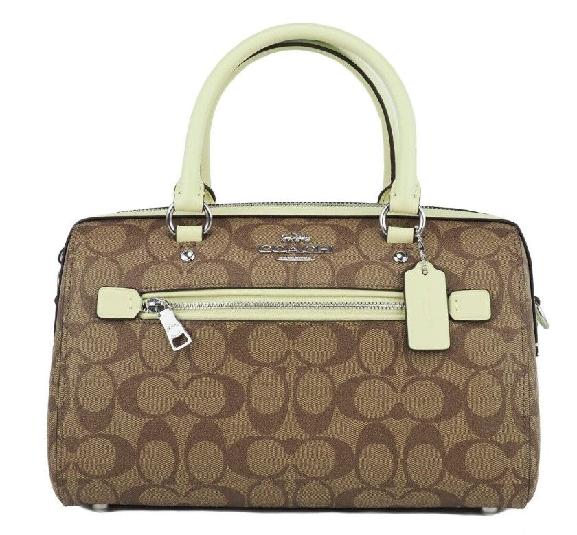 

Сумка-саквояж Rowan Khaki Pale Lime Signature Medium Crossbody Coach