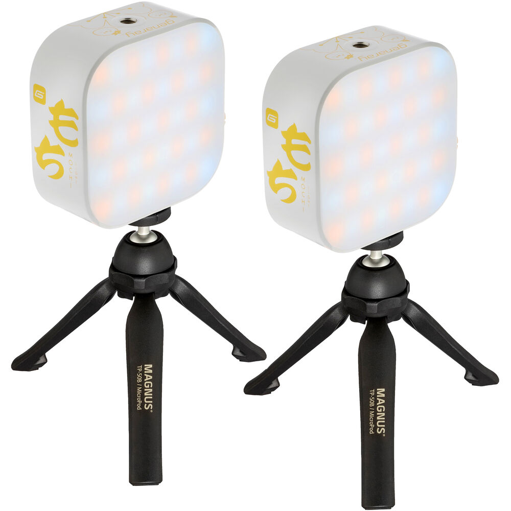 

Панель освещения Genaray Mochi On-Camera Mini RGB с мини-штативом (белая, комплект из 2 ламп)
