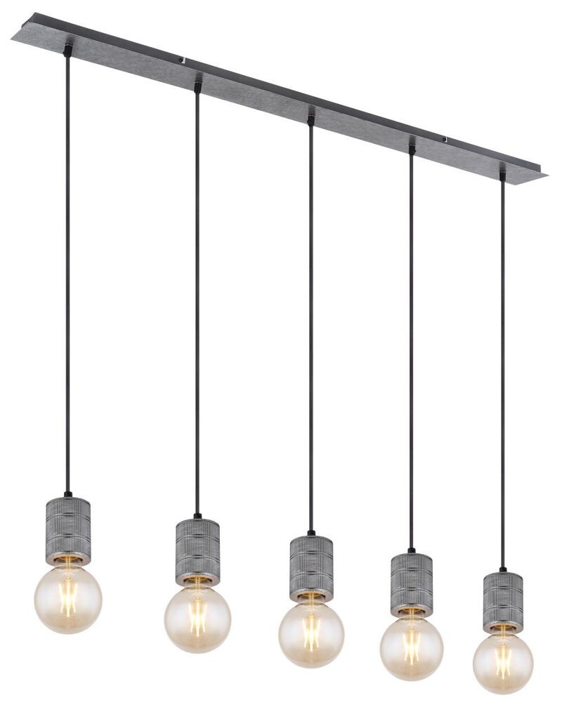 

Globo Lighting подвесной светильник металл серебро, антик, алюминий серебристый металлик, без плафонов, крышки с рифлеными розетками, ДхШхВ: 1150х100х1200мм, без 5x E27 60Вт 230В