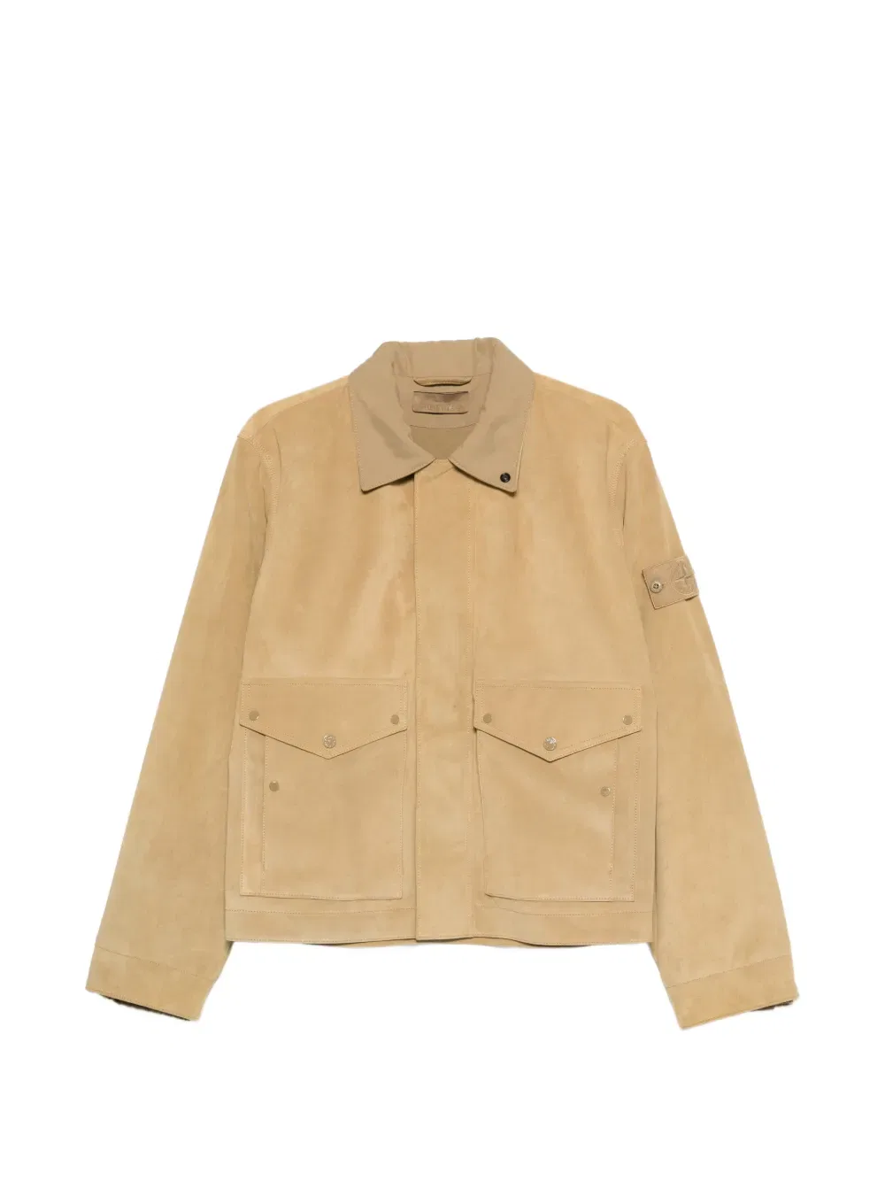 Замшевая куртка с логотипом Compass Stone Island, нейтральный