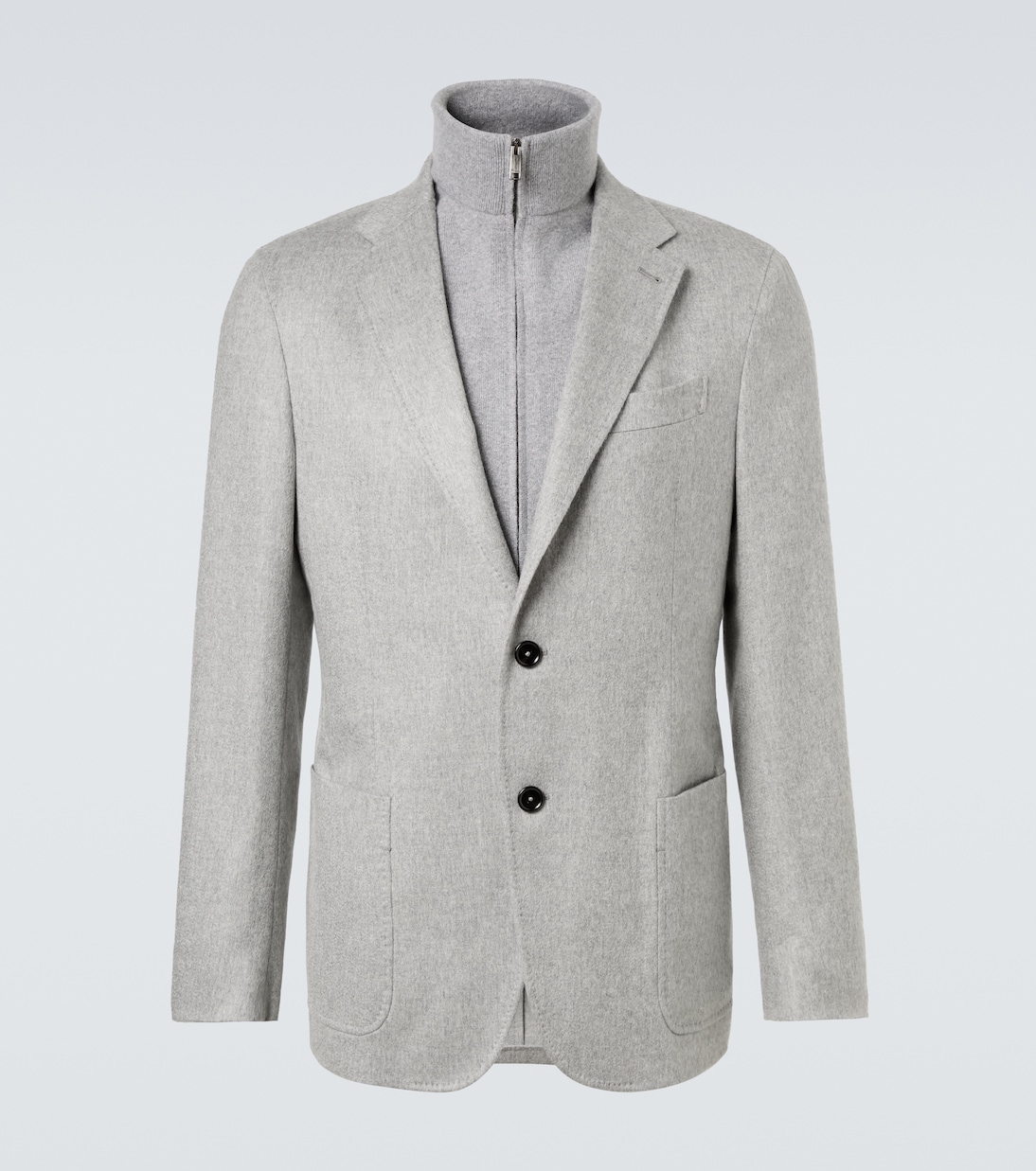 

Многослойный кашемировый блейзер Zegna, Grey Melange