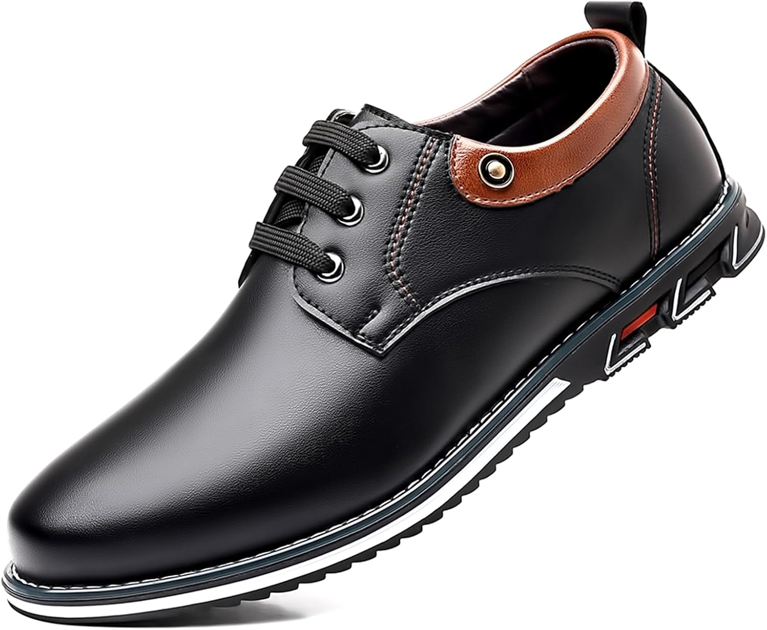 

Мужские туфли Оксфорды повседневные Бизнес-кэжуал кроссовки Удобная офисная обувь Abborora, черный