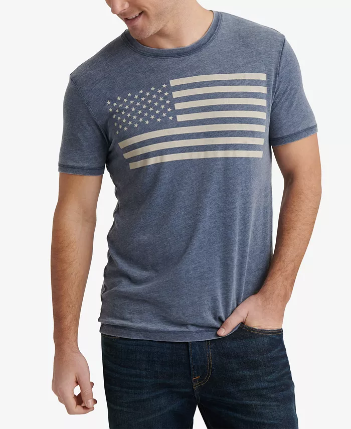 

Мужская футболка с коротким рукавом и принтом флага США Lucky Brand, синий