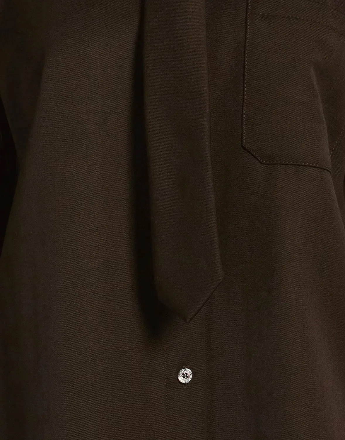 Рубашка шерстяная ACNE STUDIOS темно-коричневая — фото 2