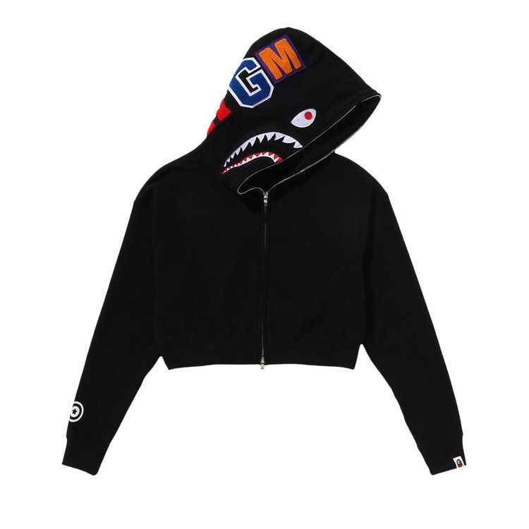 

Худи BAPE Shark Cropped Full Zip Hoodie, Black
