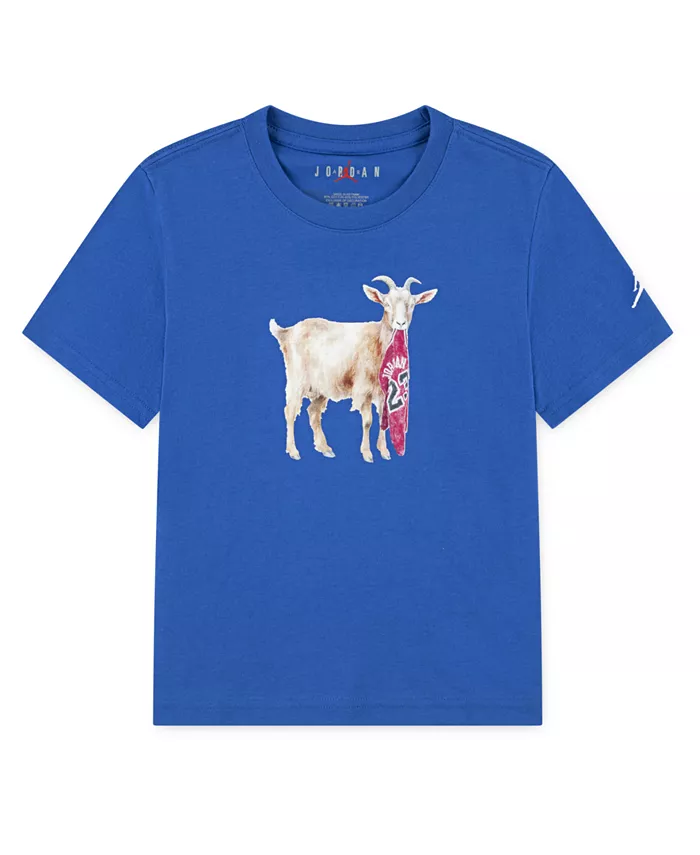 

Футболка для малышей и мальчиков с принтом летающей козы Jordan, синий