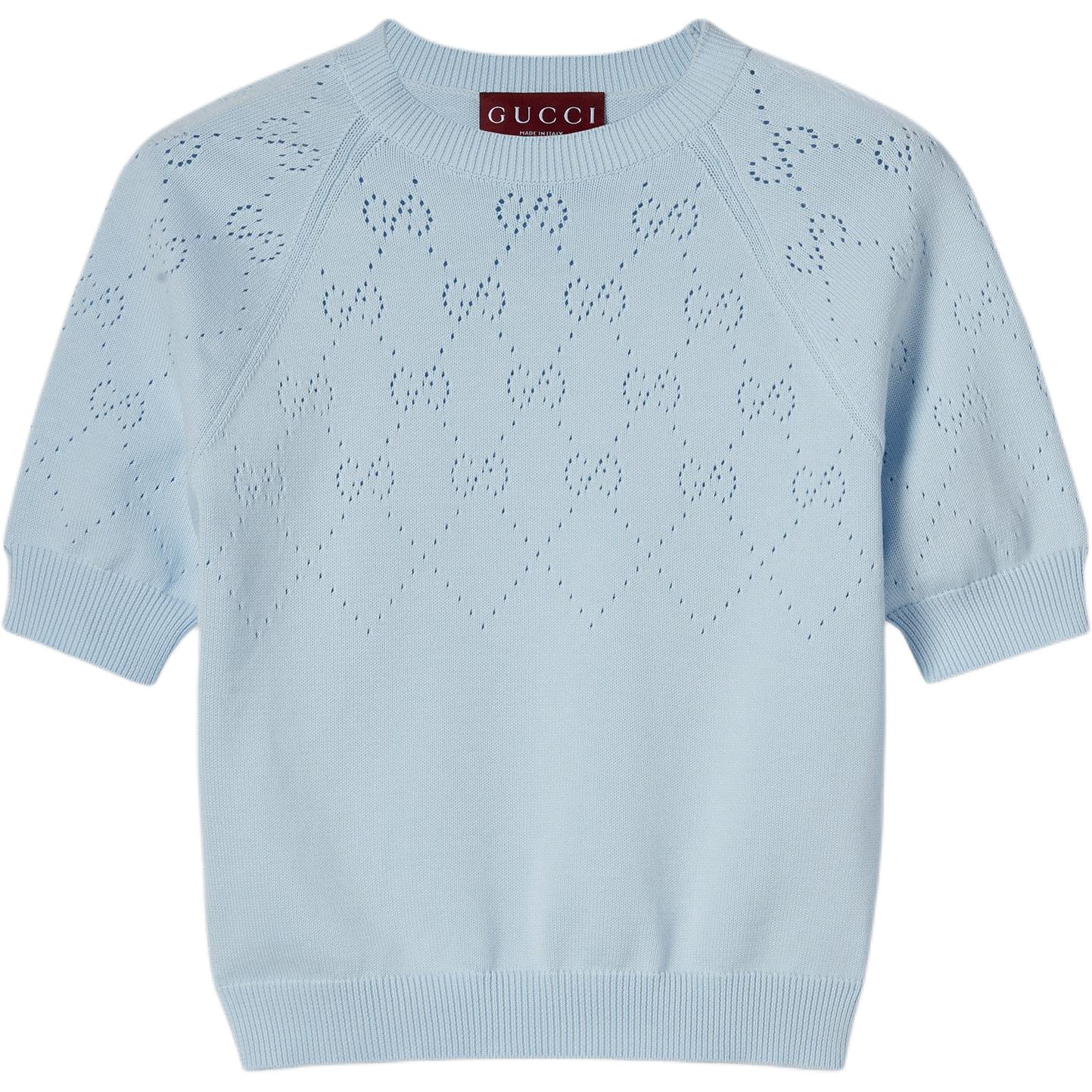 

Хлопковая водолазка gg GUCCI, светло-голубой