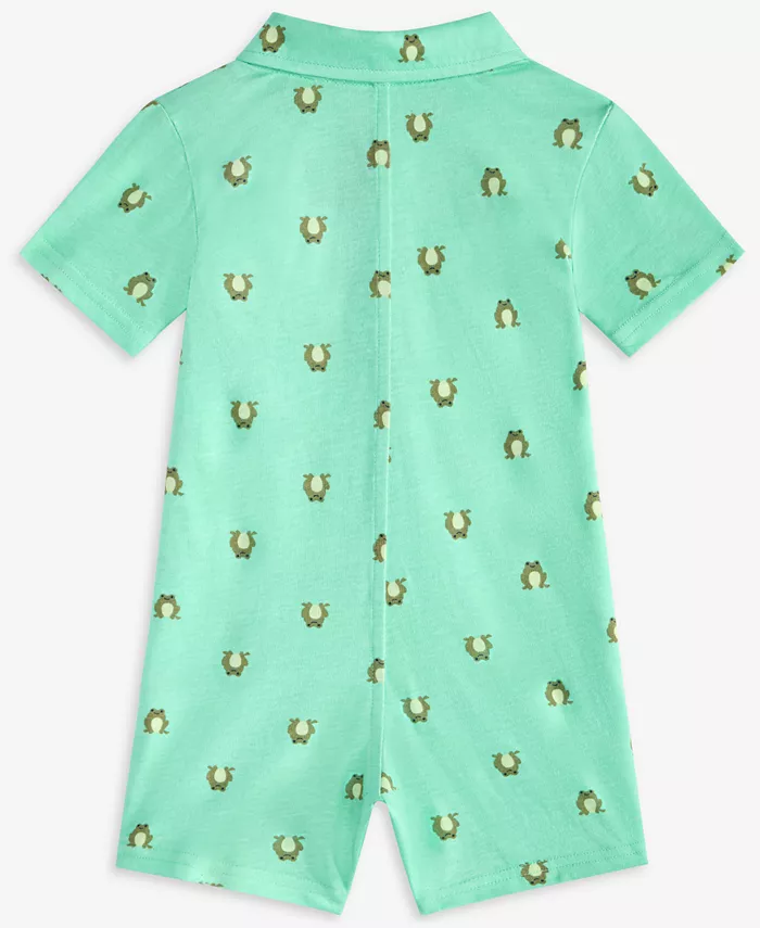 Детский комбинезон для мальчиков с принтом лягушки Jump Frog-Print Sunsuit First Impressions, зеленый — фото 2