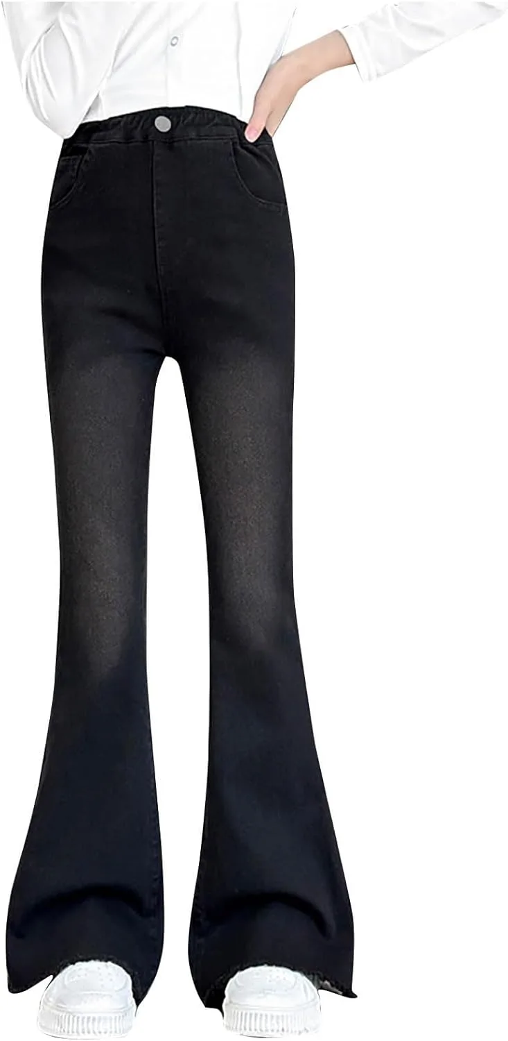 

Джинсы женские расклешенные с эластичным поясом