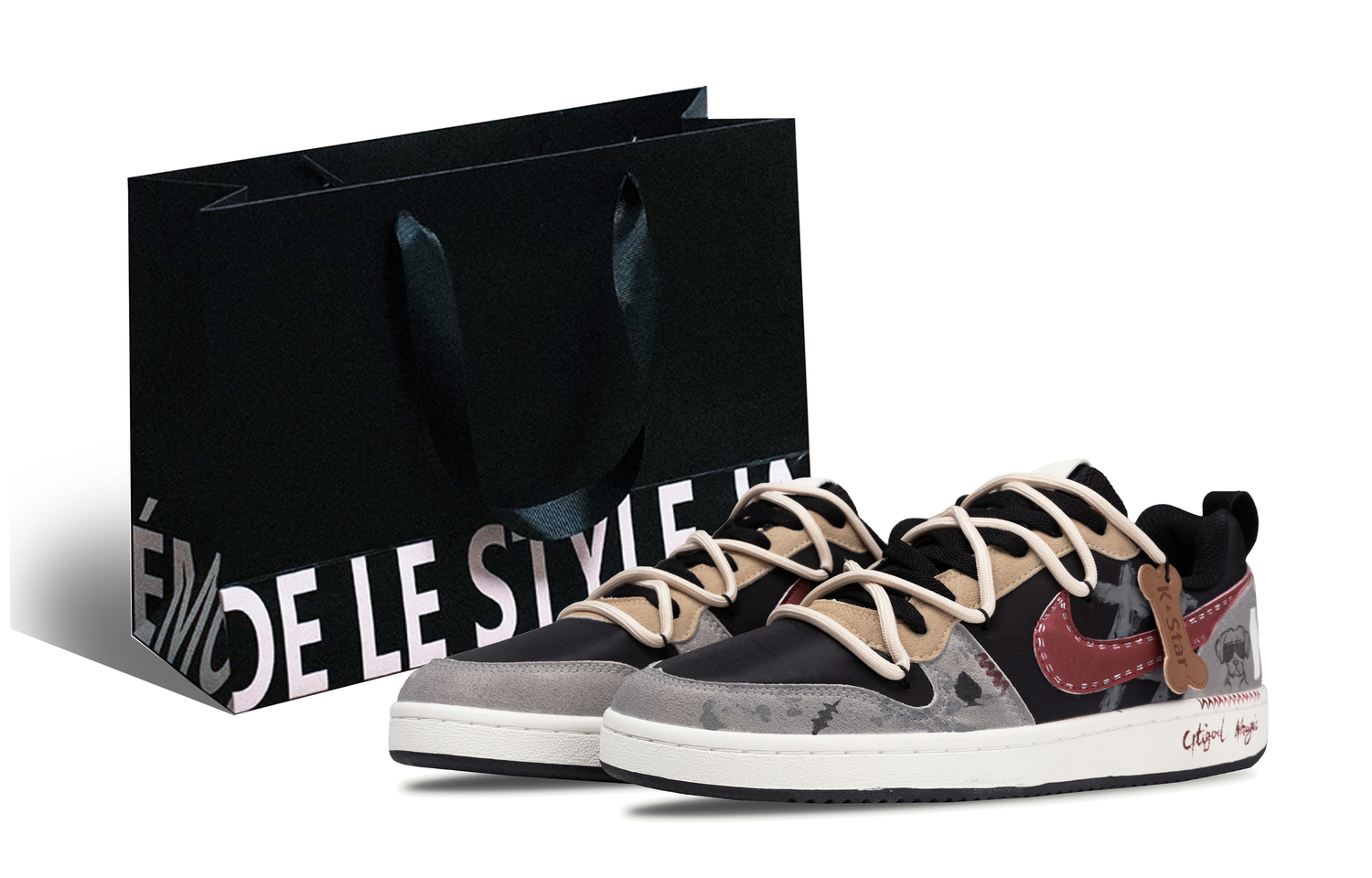 

Nike Кроссовки для скейтбординга Court Borough Lun Wei Wallace устойчивые к истиранию низкие мужские Black Gray Brown