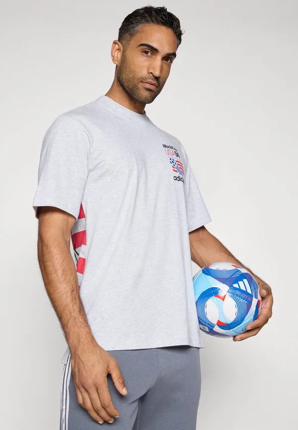 Футболка с графическим принтом, форма национальной сборной Adidas Performance, Light Grey Heather — фото 4