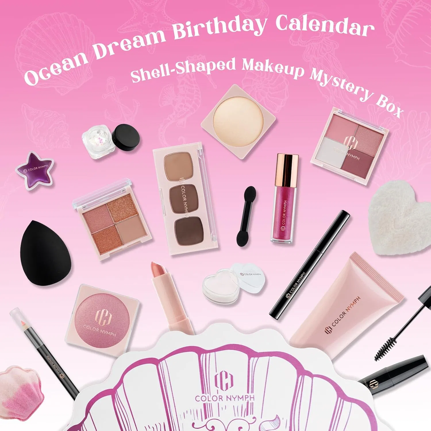 Набор косметики Advent Calendar Color Nymph на 24 дня, розовый — фото 2