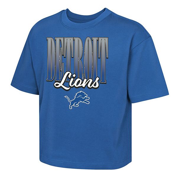 Детская футболка Detroit Lions Big City Boxy синего цвета Outerstuff — фото 2