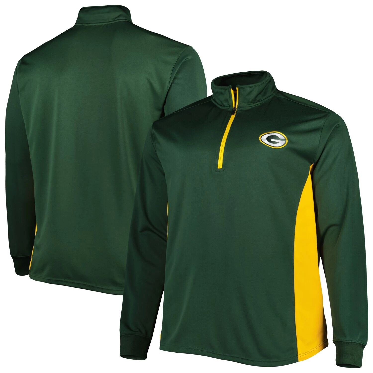 

Мужская зелено-золотая куртка с молнией на четверть Green Bay Packers Big & Tall, Зеленый, Мужская зелено-золотая куртка с молнией на четверть Green Bay Packers Big & Tall