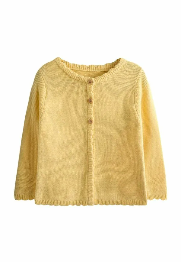 Классический кардиган прямого кроя с волнистым краем Jojo Maman Bébé, Bright Yellow