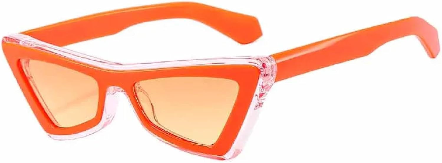 

Ретро-солнцезащитные очки «кошачий глаз» в маленькой оправе для мужчин и женщин, модные и роскошные, для активного отдыха, с защитой от УФ-излучения UV400 TKKTLLT, Orange Orange