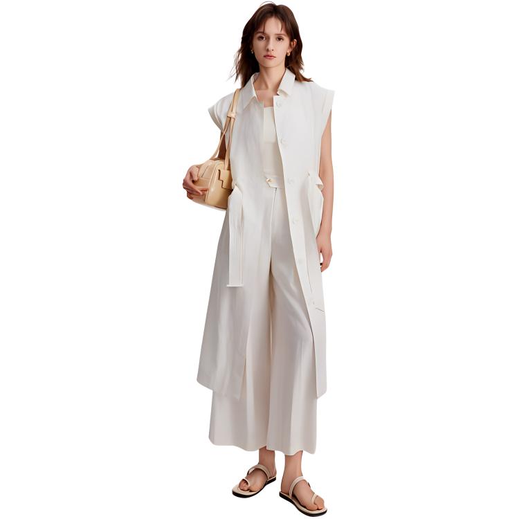 

ELLE Летняя новинка: безрукавная юбка для женщин Ecru