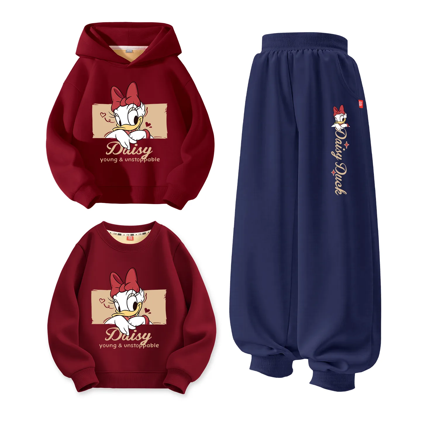 Disney Kids Tang Suits Thickness, [Thickened and Fleece-Lined]Dihe Look Burgundy+Dihe Look Navy Blue+Dihe Look Burgundy