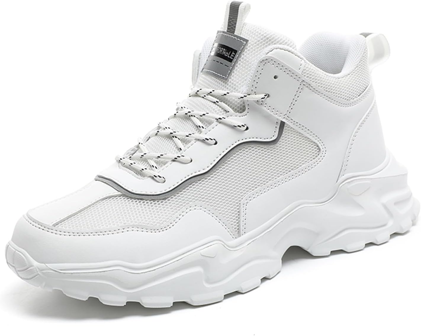 

Мужские повседневные спортивные туфли с массивной подошвой, высокие модные кроссовки для тенниса, бега и ходьбы Spwagym, белый