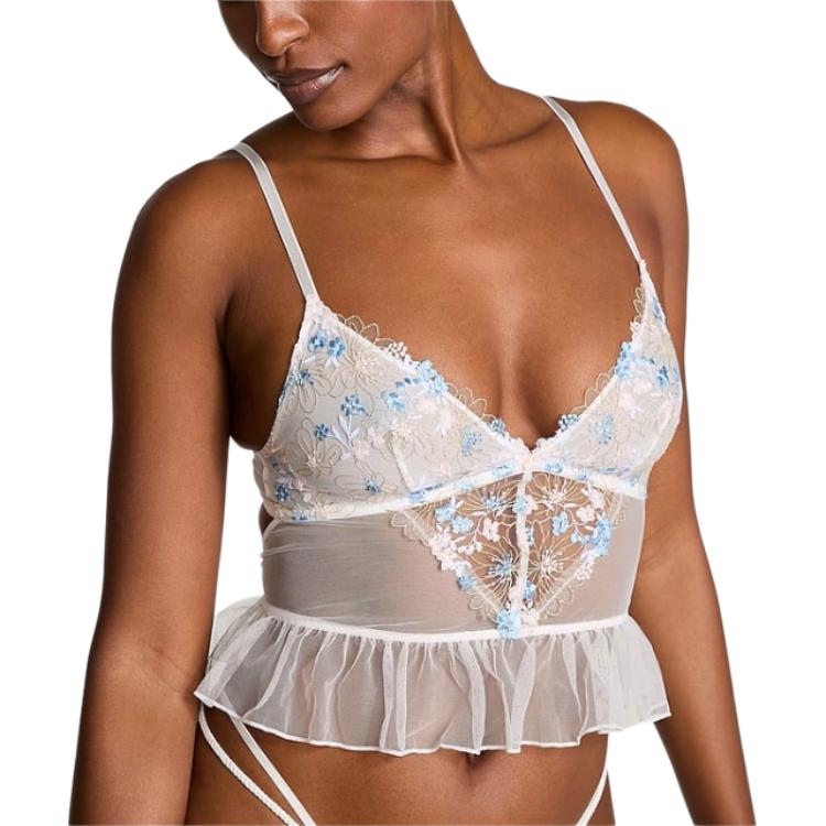

Victoria's Secret Топ женский blue с белой вышивкой