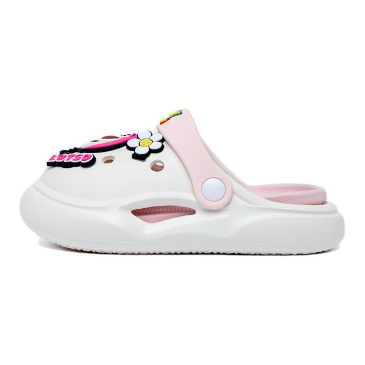 

Детские тапочки Strawberry Bear Series с нескользящей амортизацией, быстросохнущие Disney, белый/розовый