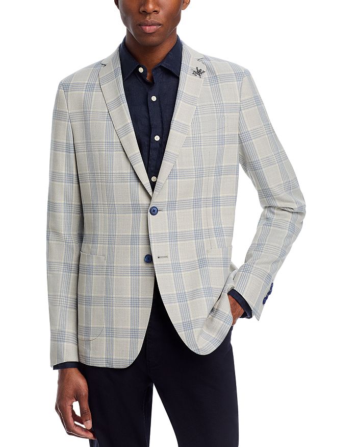

Спортивное пальто в клетку Slim Fit John Varvatos Star USA, коричневый/бежевый