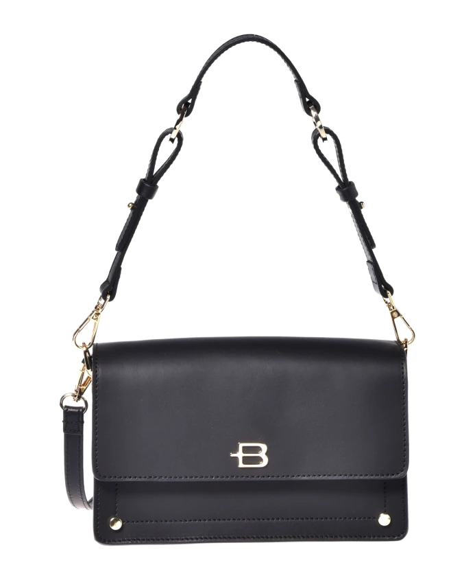 

Черная кожаная сумка через плечо Baldinini, черный