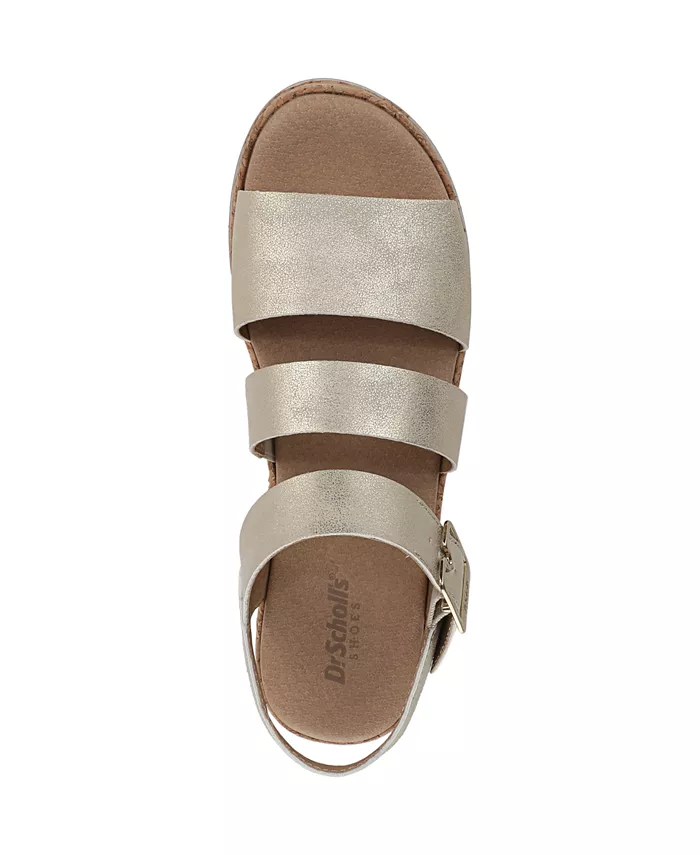 Женские платформенные сандалии-эспадрильи Once Twice Dr. Scholl's, золотой — фото 4