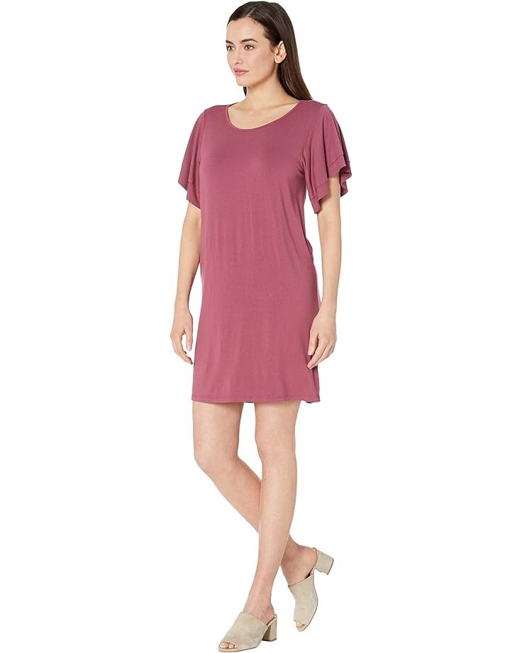 

Платье Lucky Brand Ruffle Sleeve Dress, цвет Maroon