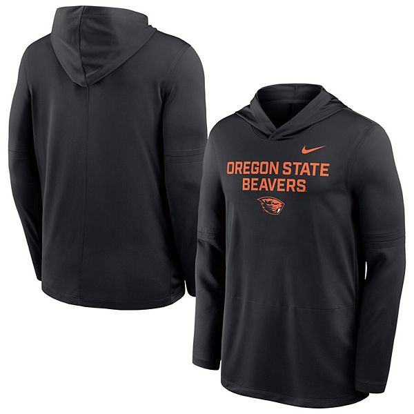 Мужская черная толстовка oregon state beavers 2025 sideline dri-fit с длинным рукавом Nike