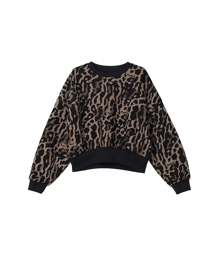 Свитшот с камуфляжным принтом Sportswear Club Fleece Boxy Nike Kids, Black/Black