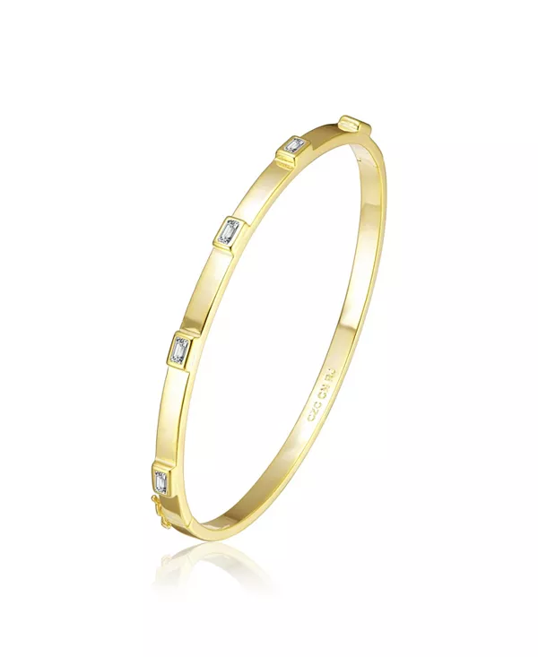 

Браслет с застежкой-коробкой из кубического циркония, покрытый золотом 14 карат Rachel Glauber, gold