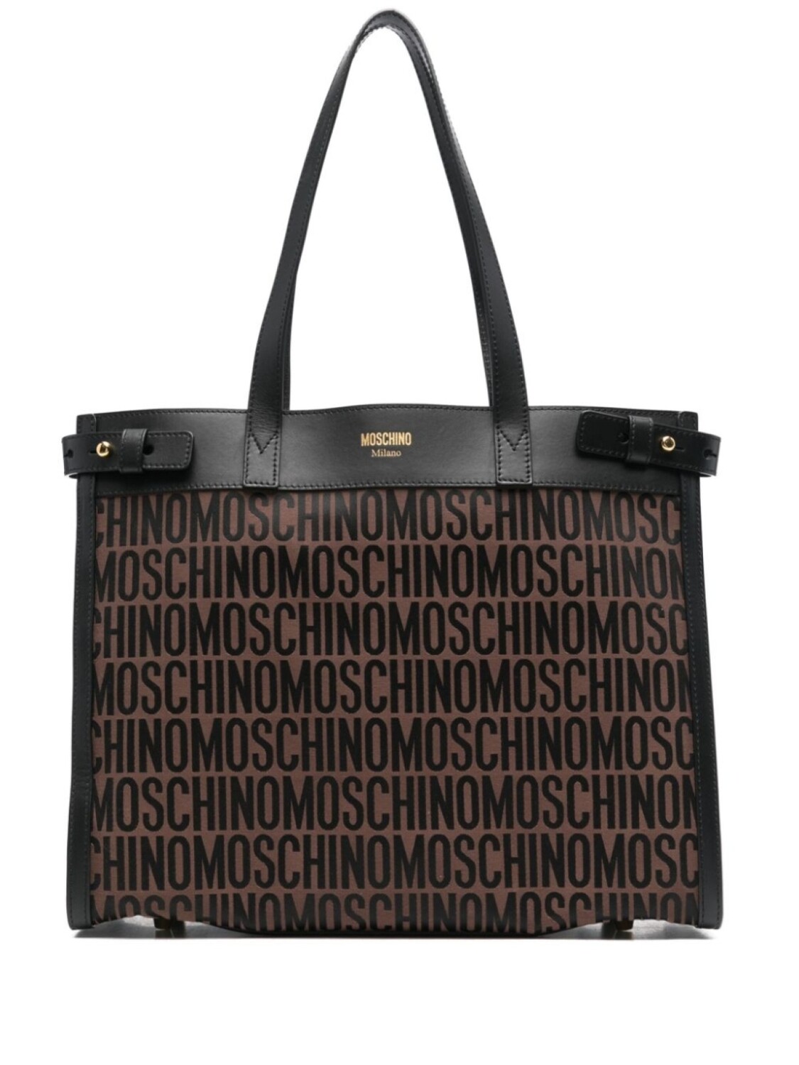 

Сумка-тоут с монограммой Moschino, коричневый