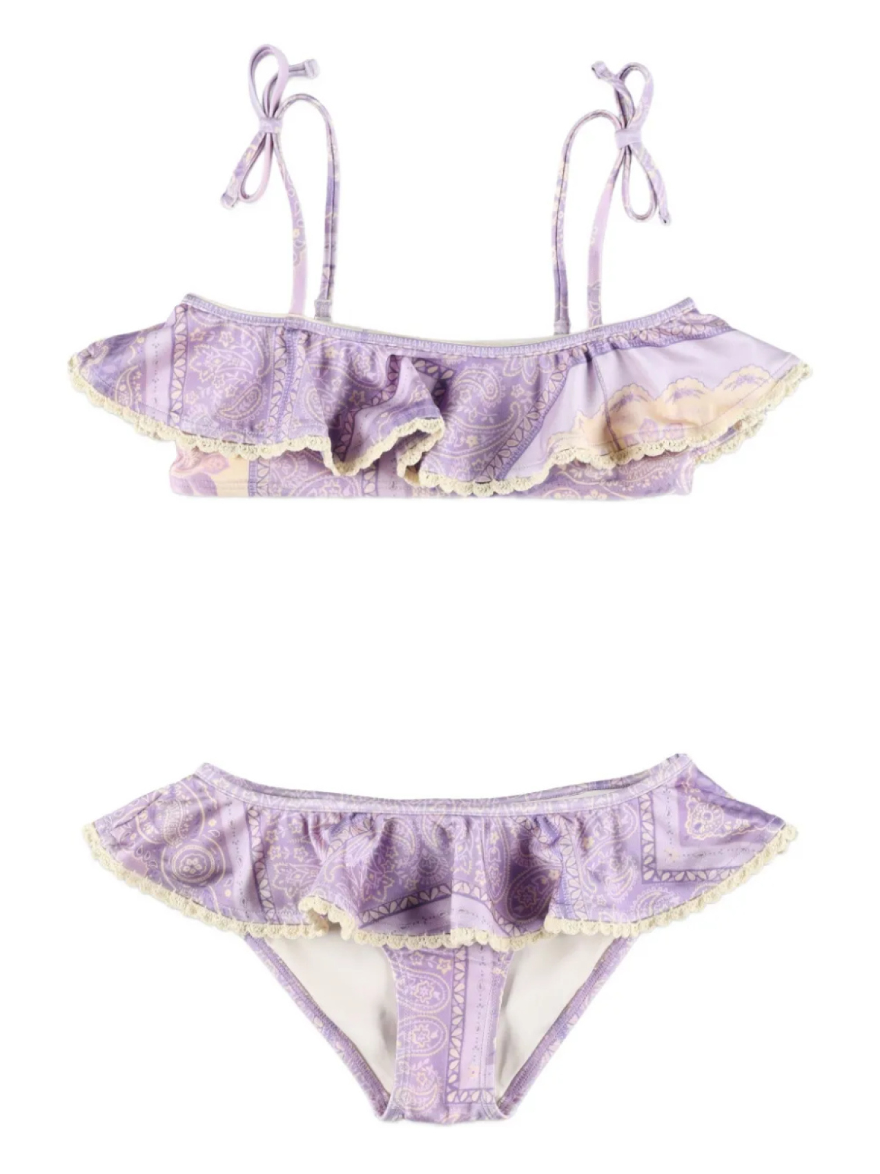 

ZIMMERMANN Kids бикини с оборками и узором пейсли, мультиколор